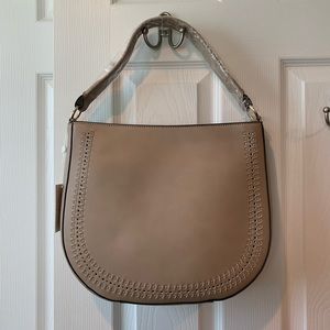 NWT Mud-pie beige faux leather bag